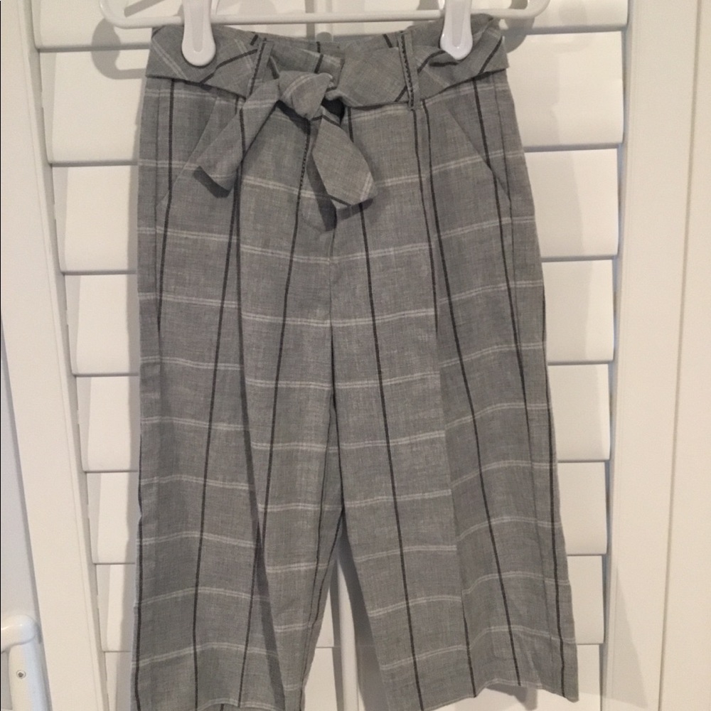 Grey plaid pants